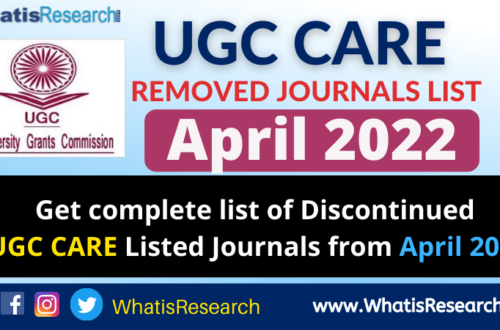 UGC discontinued journal list in April 2022