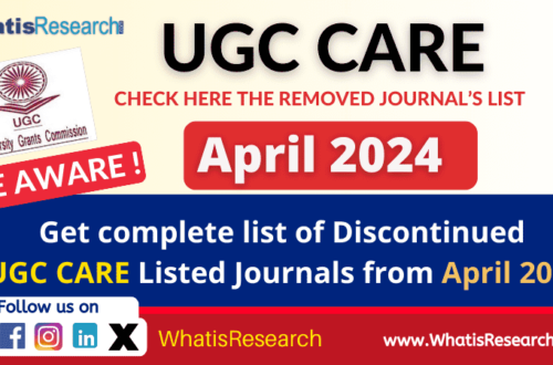 UGC Care Discontinued Journals 2024 April