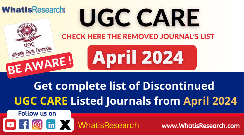 UGC Care Discontinued Journals 2024 April